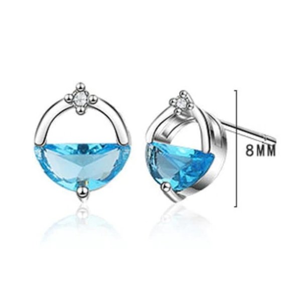 925 Sterling Silver Diamond Waterdrop Earrings Z - Picture 6 of 6